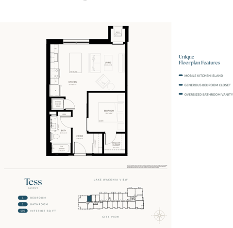 Floor plan for studio, 1 bath, 566 sqft